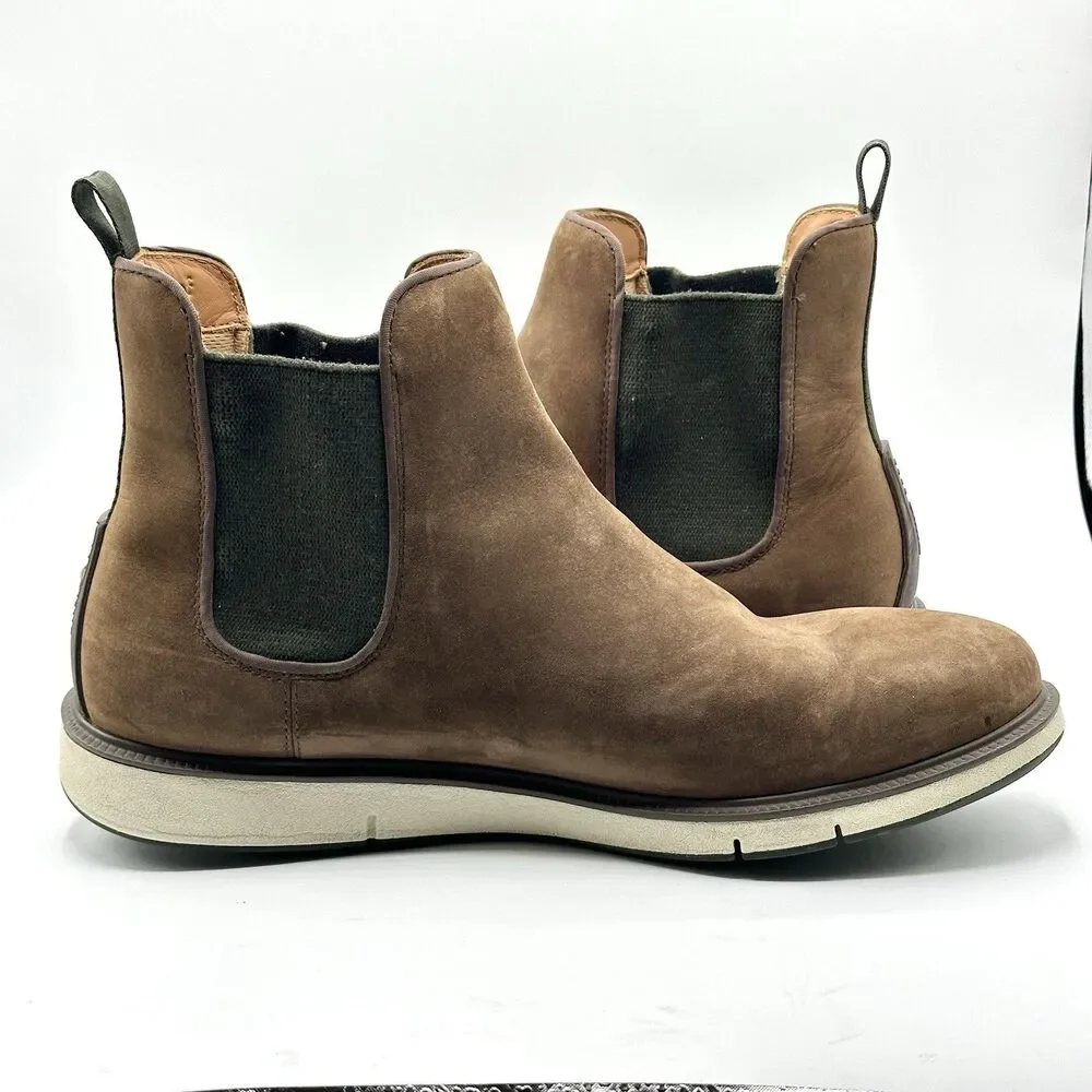 SWIMS Chelsea Boots Mens 11 Brown Suede Waterproof Slip On Ankle Shoes EU 44